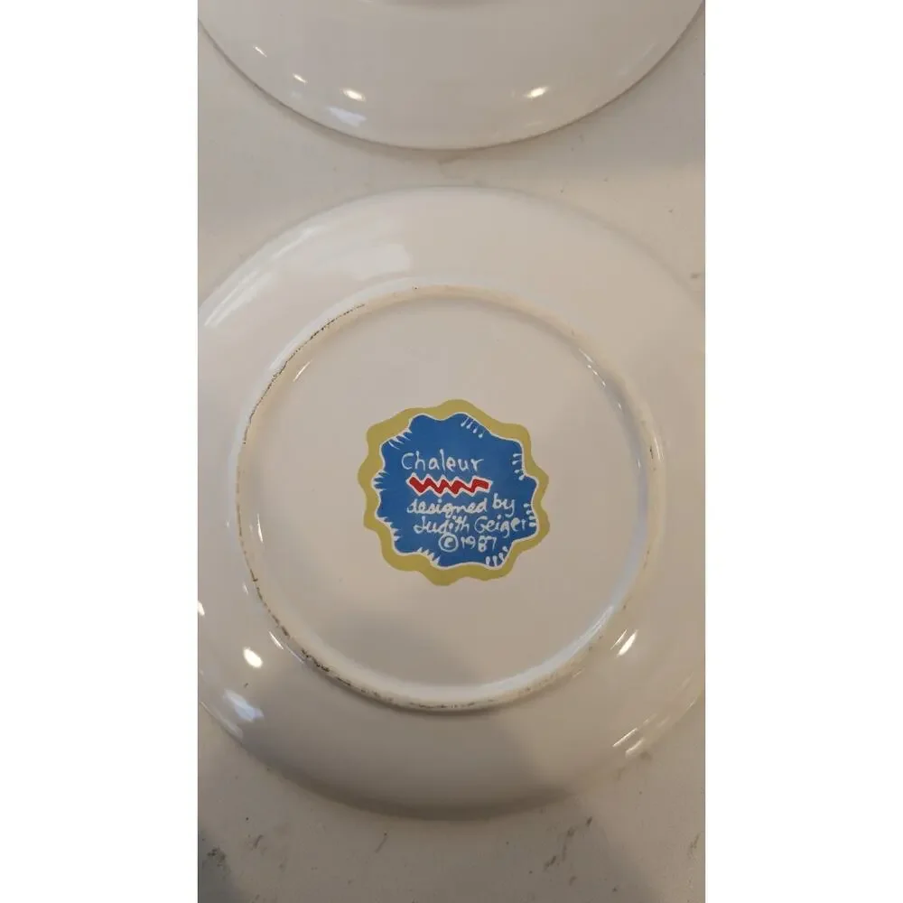 1987 Chaleur Judith Geiger Set Of 6 Salad Plates 8